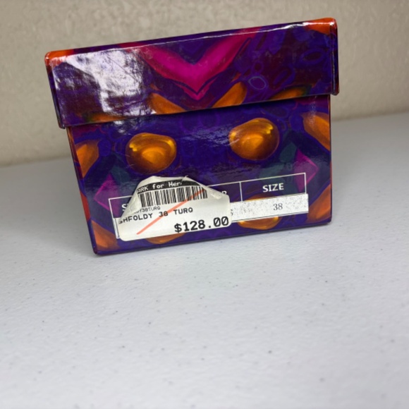 Diana Warner Turquoise Blue Leather Foldy Driving Loafer Women's Size 38/7 - Picture 12 of 12